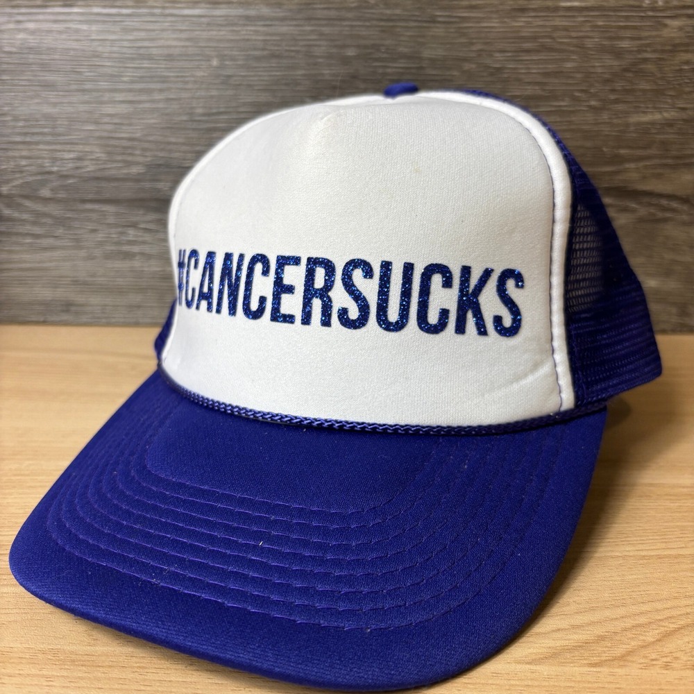 Cancers Sucks Hat Cap Womens Purple Trucker Ladies Adjustable - Picture 4 of 11